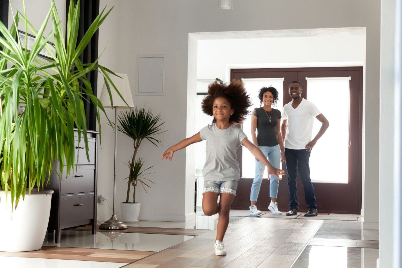 A family enjoying cool, comfortable air at home